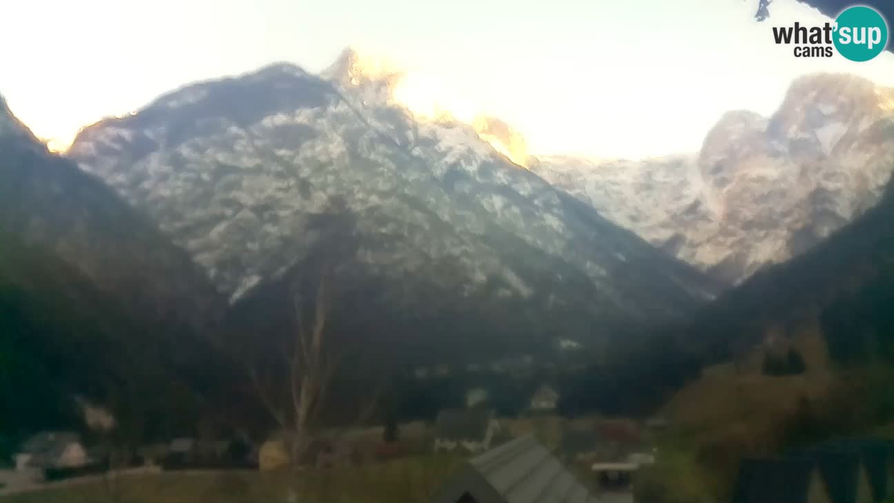 Webcam Trenta – View of Šplevt, Pihavec and Prisojnik