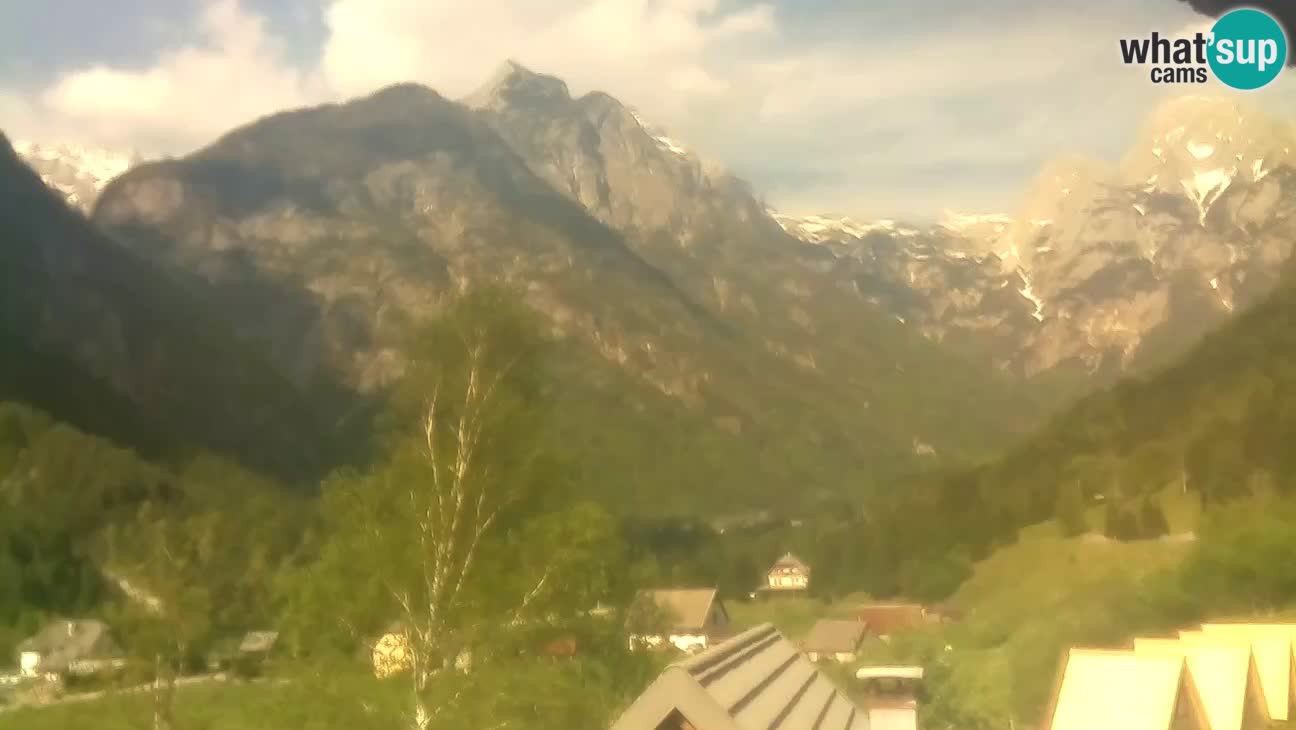 Webcam Trenta – View of Šplevt, Pihavec and Prisojnik