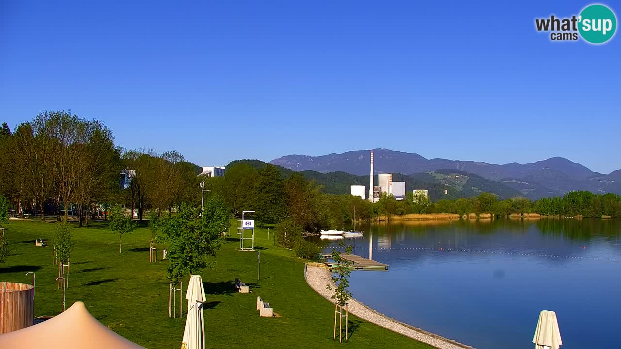 Webcam lago Velenje – Vista en directo desde Velenje Beach