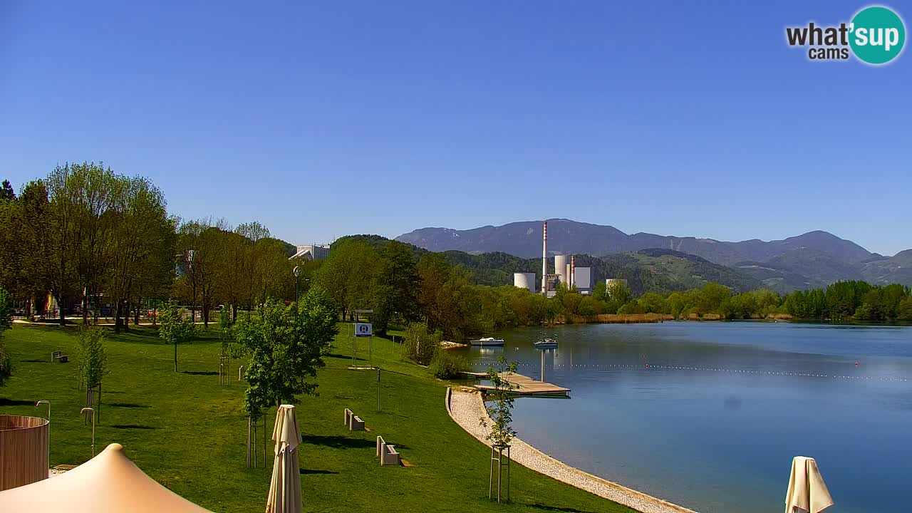 Webcam lago Velenje – Vista en directo desde Velenje Beach