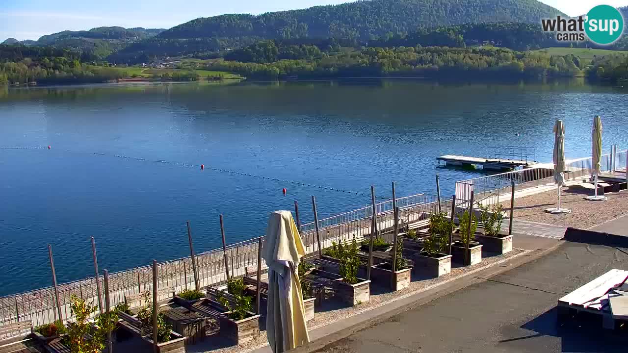 Spletna kamera Velenjsko jezero – Pogled v živo z Velenjske plaže