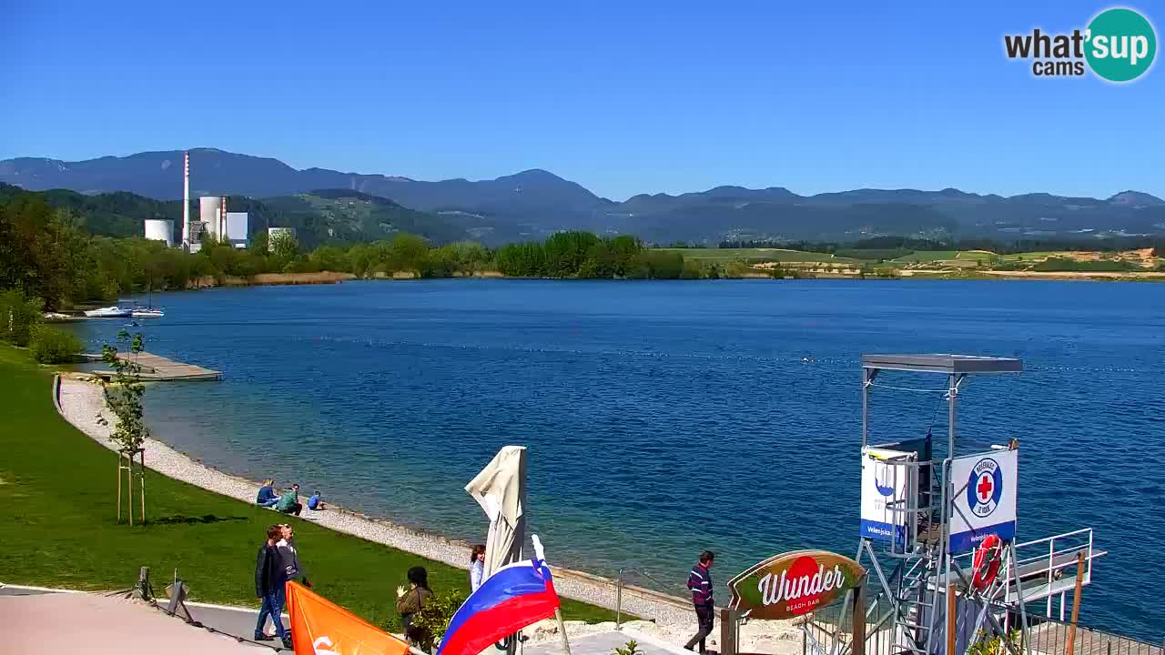 Webcam lago Velenje – Vista en directo desde Velenje Beach