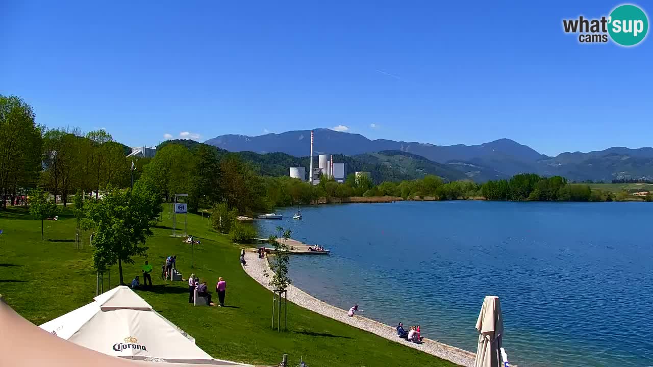Webcam lago Velenje – Vista en directo desde Velenje Beach