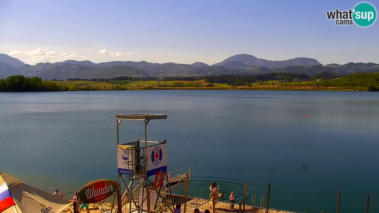 Webcam lago Velenje – Vista en directo desde Velenje Beach