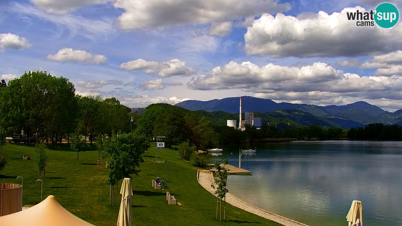 Webcam lago Velenje – Vista en directo desde Velenje Beach