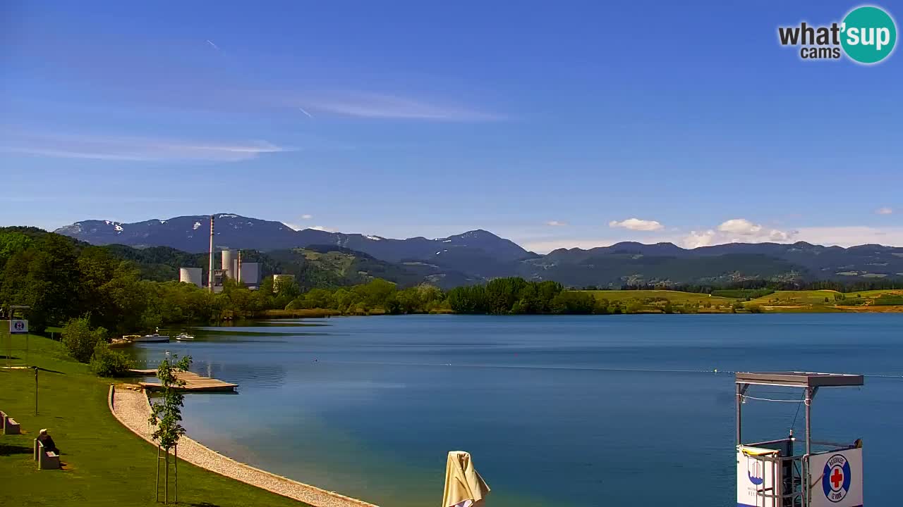 Webcam lago Velenje – Vista en directo desde Velenje Beach
