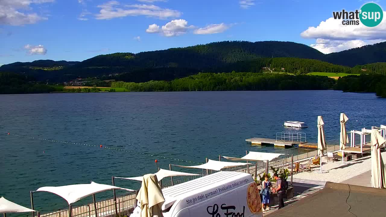 Spletna kamera Velenjsko jezero – Pogled v živo z Velenjske plaže