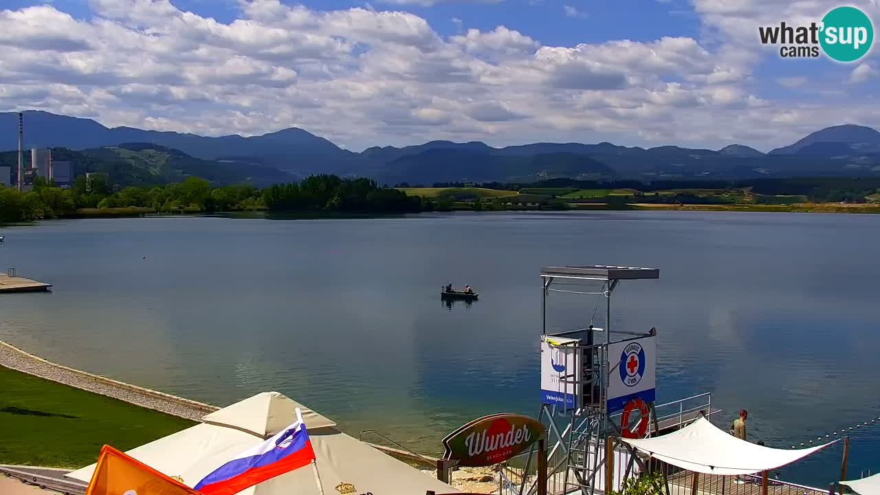 Webcam lago Velenje – Vista en directo desde Velenje Beach