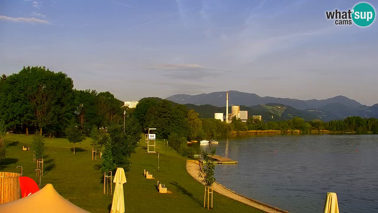 Webcam lago Velenje – Vista en directo desde Velenje Beach