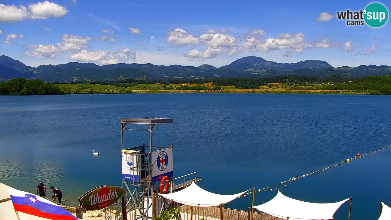 Webcam lago Velenje – Vista en directo desde Velenje Beach