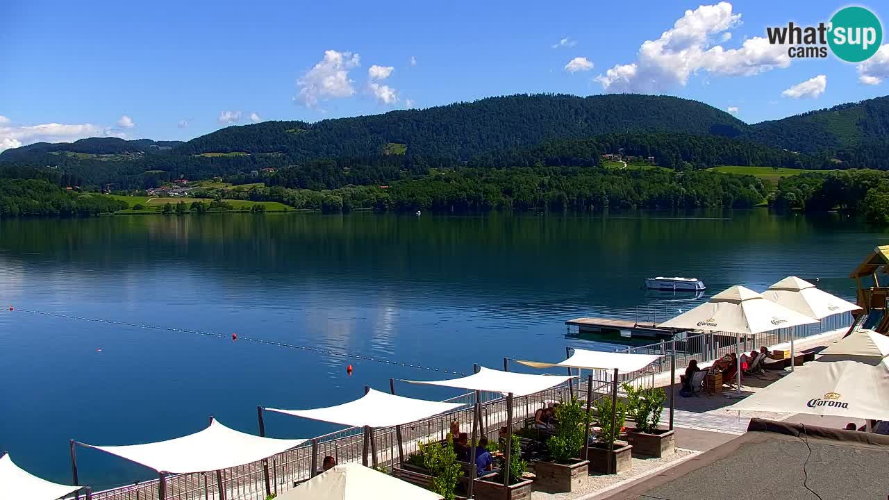 Spletna kamera Velenjsko jezero – Pogled v živo z Velenjske plaže