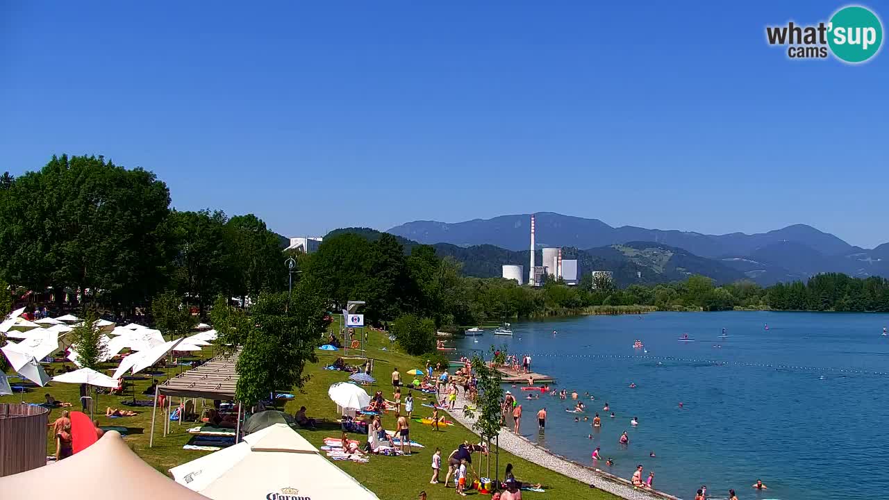 Webcam lago Velenje – Vista en directo desde Velenje Beach