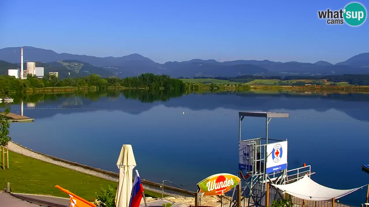 Webcam lago Velenje – Vista en directo desde Velenje Beach