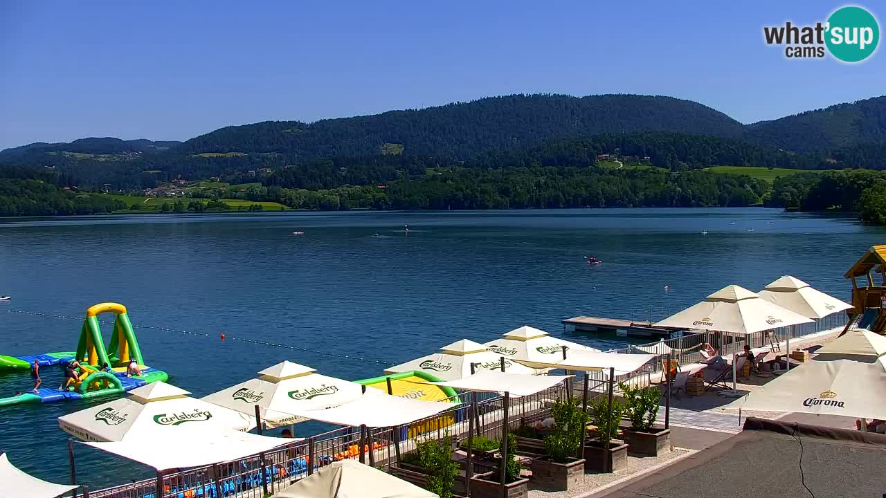 Spletna kamera Velenjsko jezero – Pogled v živo z Velenjske plaže