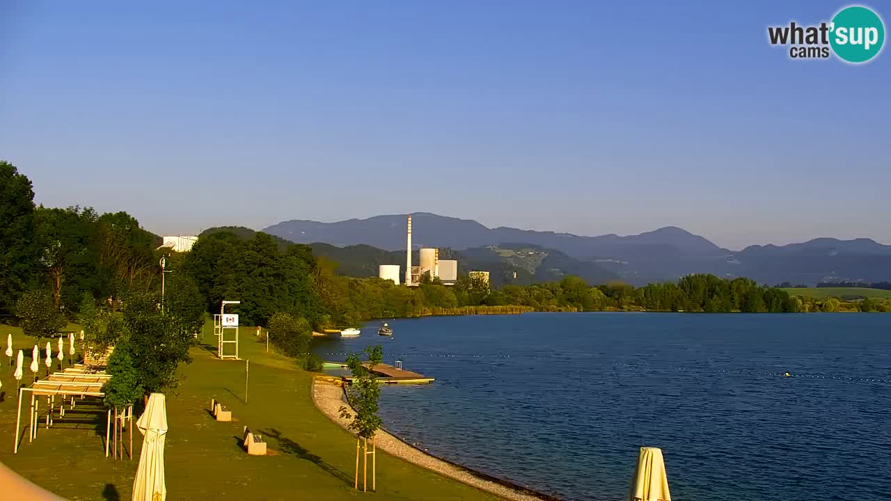 Webcam lago Velenje – Vista en directo desde Velenje Beach
