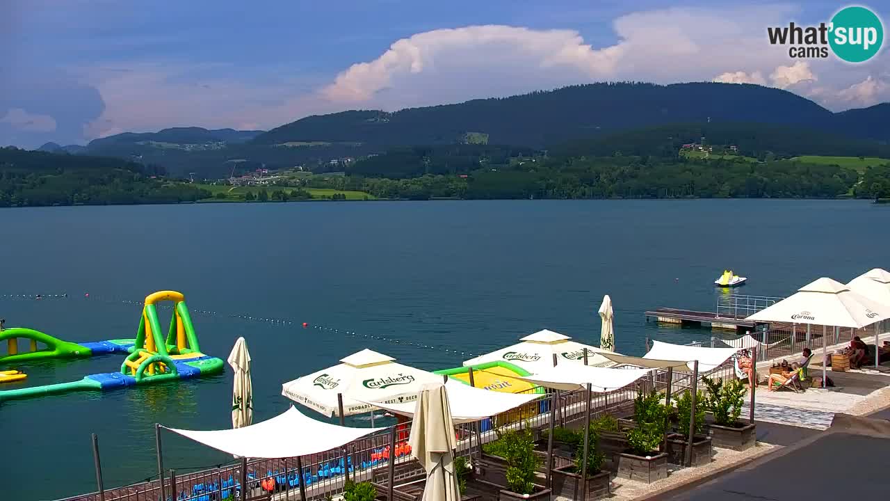 Spletna kamera Velenjsko jezero – Pogled v živo z Velenjske plaže