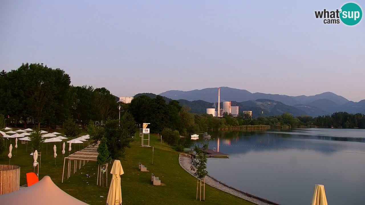 Webcam lago Velenje – Vista en directo desde Velenje Beach