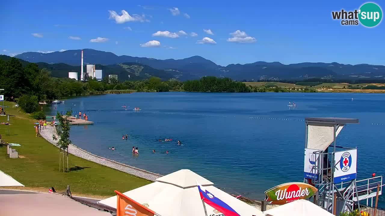 Webcam lago Velenje – Vista en directo desde Velenje Beach