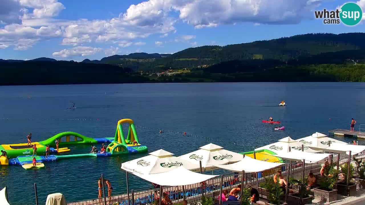 Spletna kamera Velenjsko jezero – Pogled v živo z Velenjske plaže