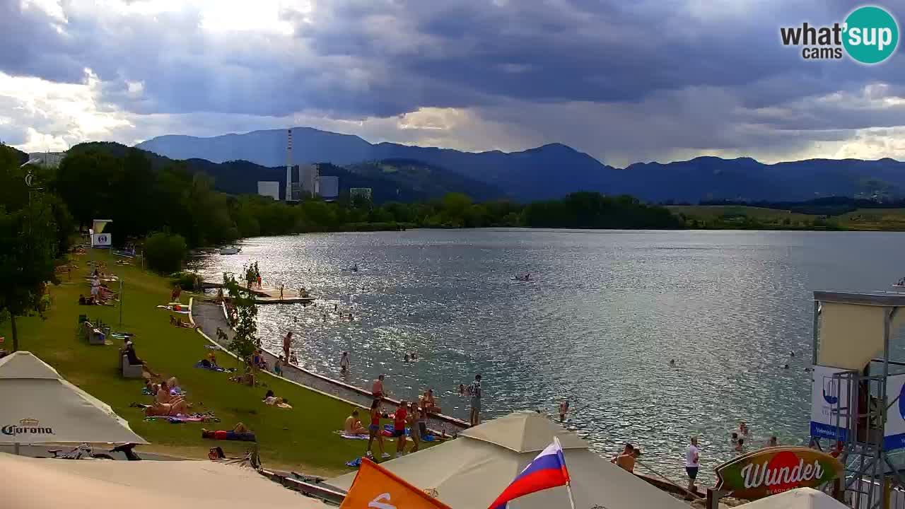 Webcam lago Velenje – Vista en directo desde Velenje Beach