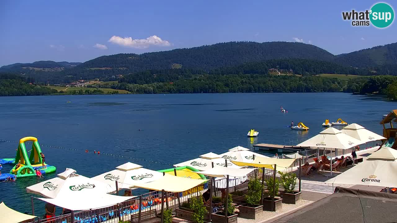Spletna kamera Velenjsko jezero – Pogled v živo z Velenjske plaže