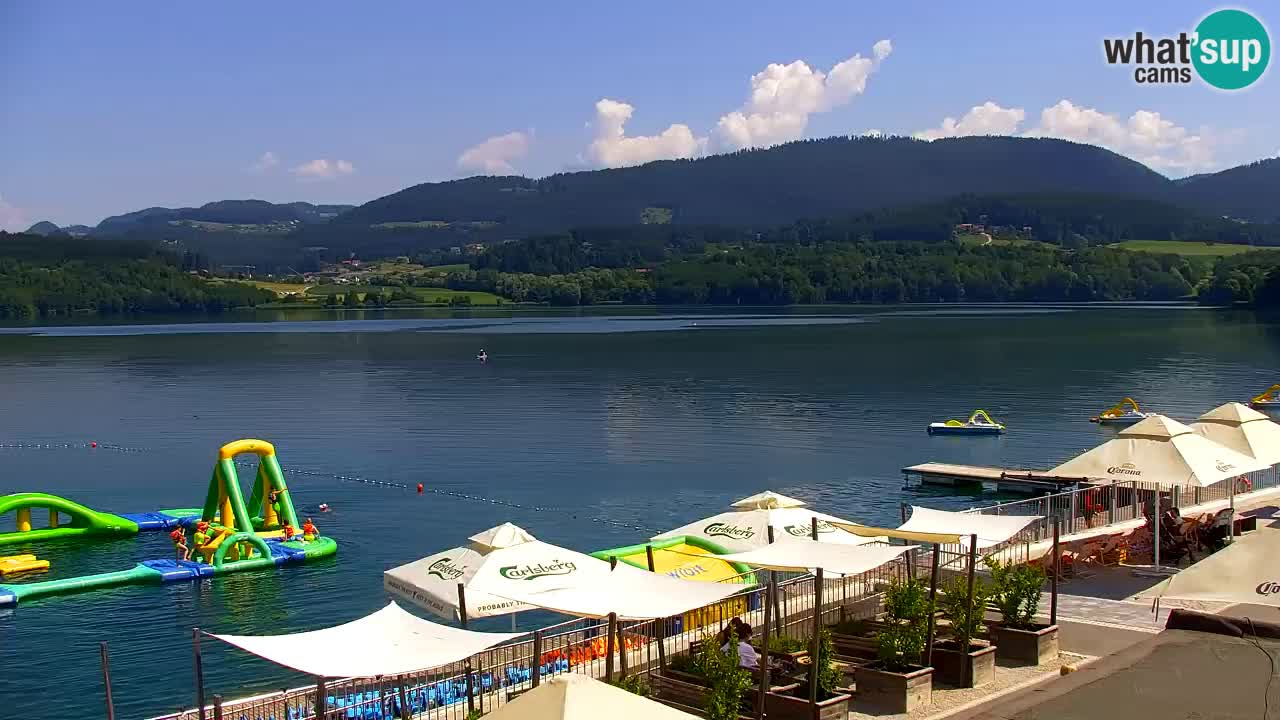 Spletna kamera Velenjsko jezero – Pogled v živo z Velenjske plaže