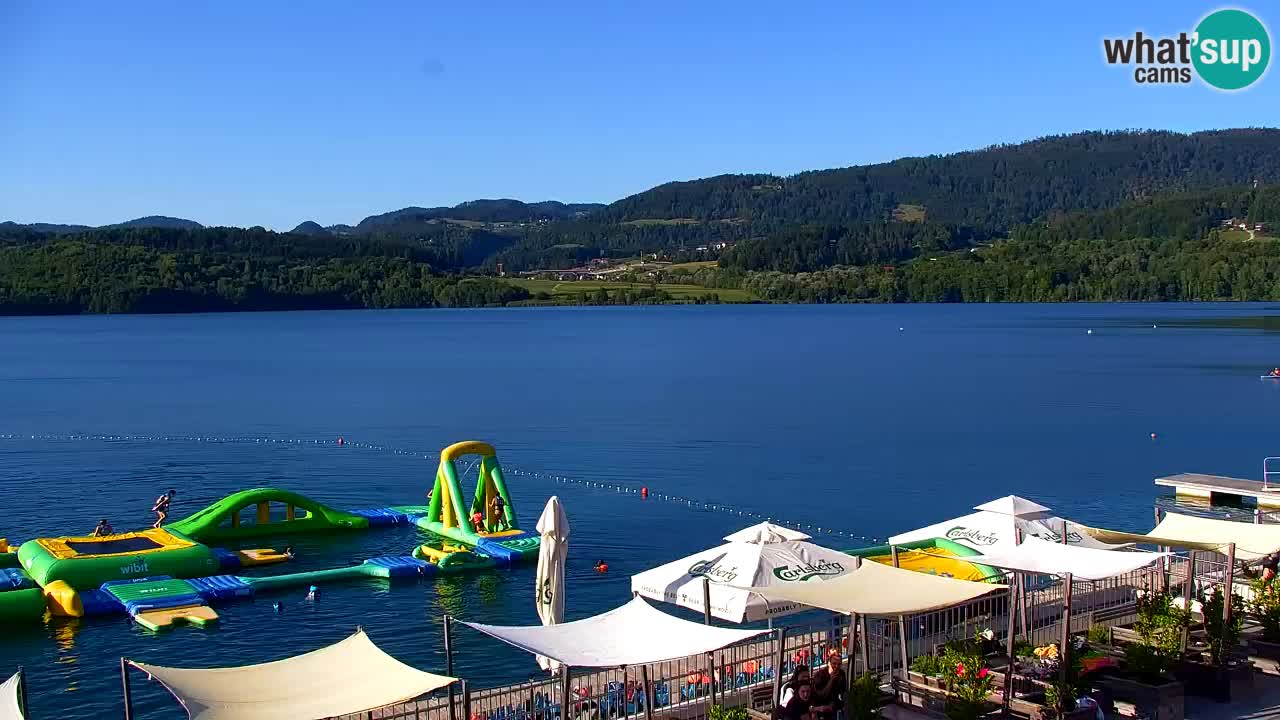 Spletna kamera Velenjsko jezero – Pogled v živo z Velenjske plaže