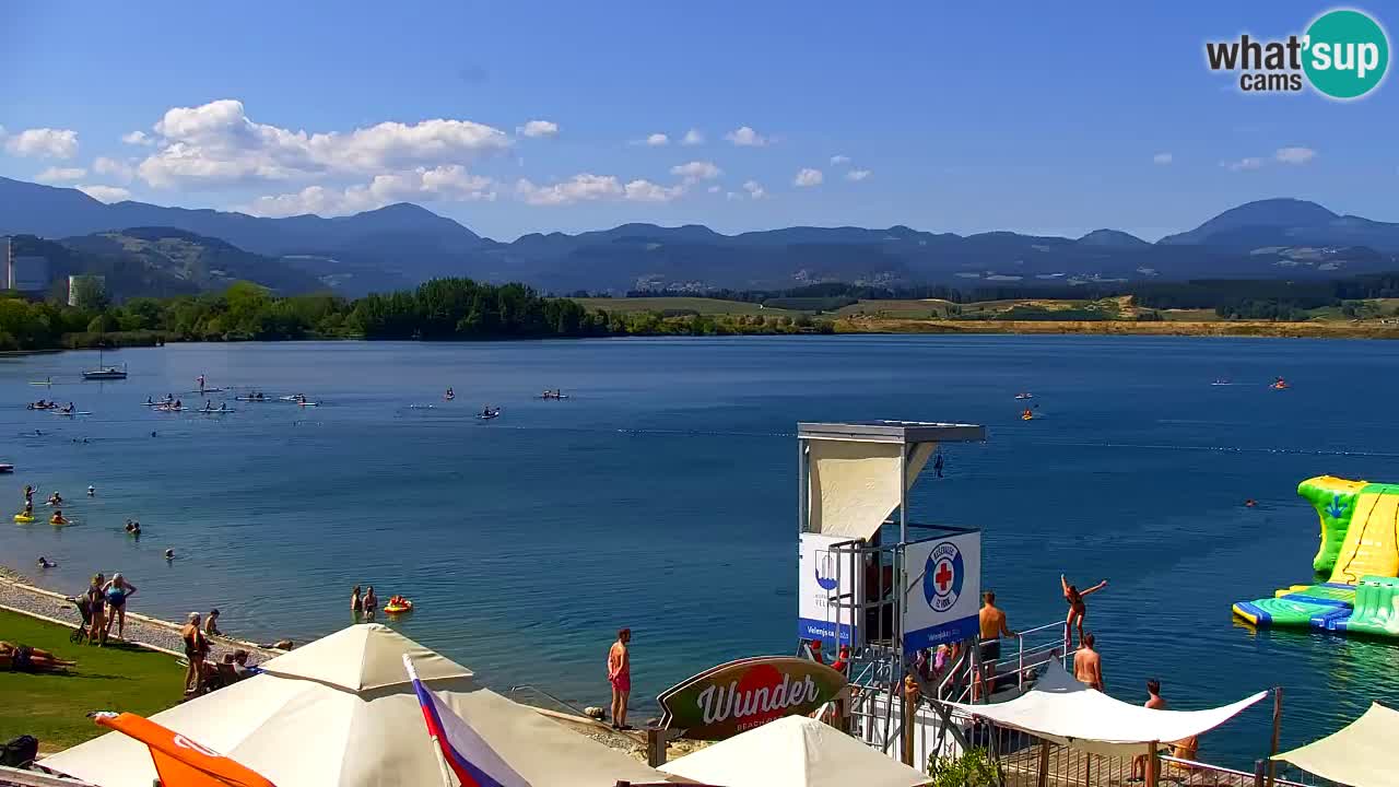 Webcam lago Velenje – Vista en directo desde Velenje Beach