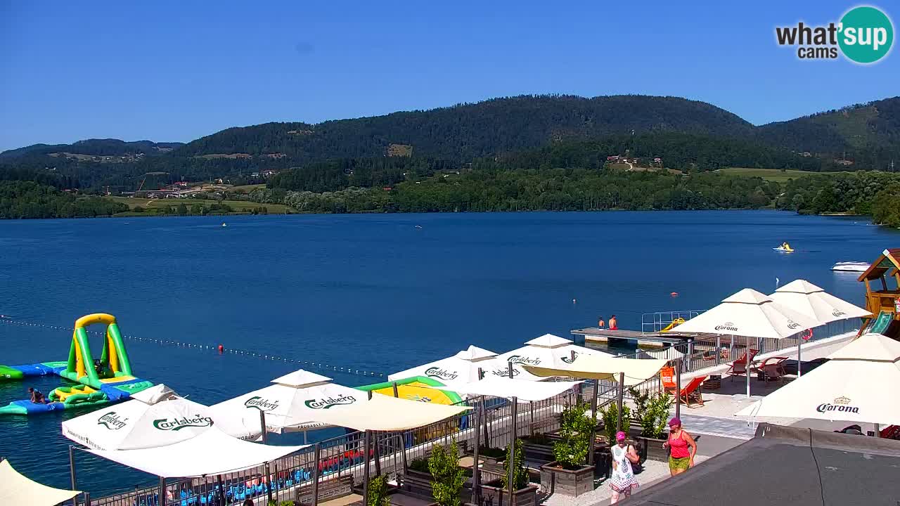 Spletna kamera Velenjsko jezero – Pogled v živo z Velenjske plaže