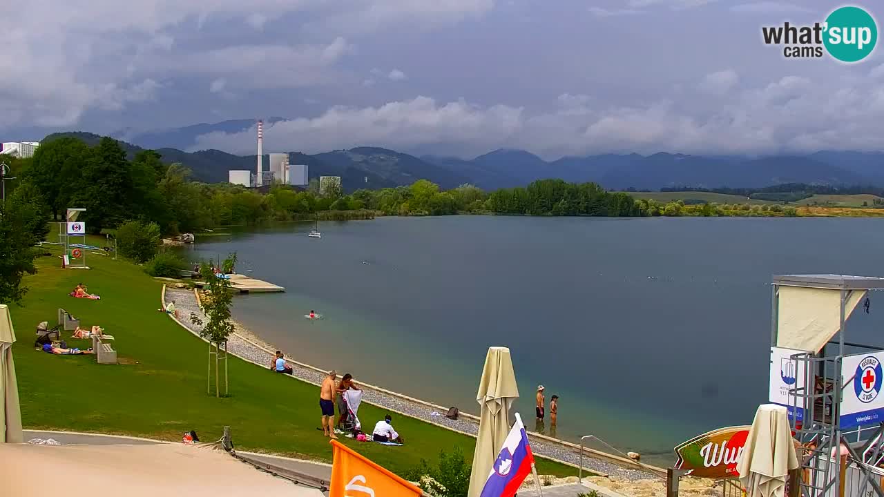 Webcam lago Velenje – Vista en directo desde Velenje Beach