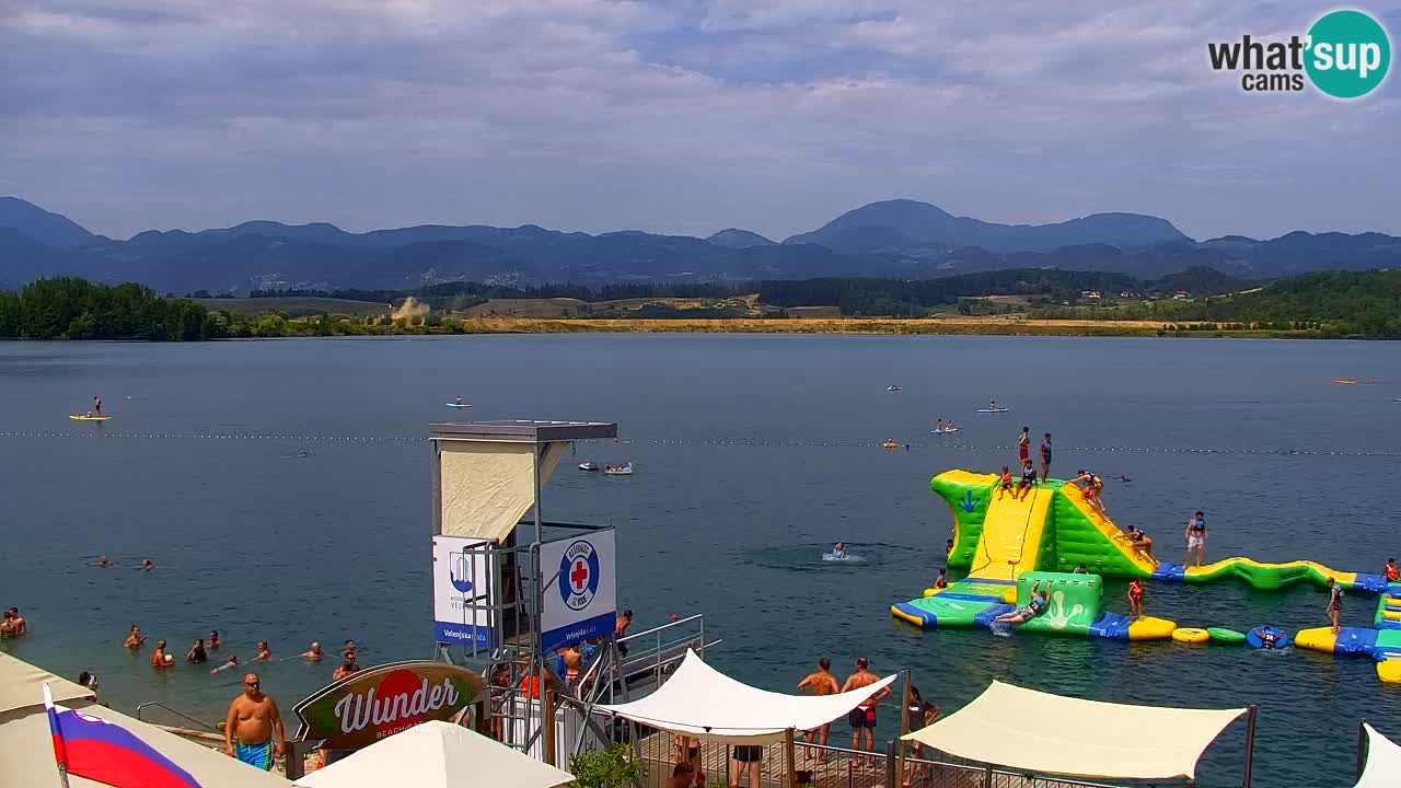 Webcam lago Velenje – Vista en directo desde Velenje Beach