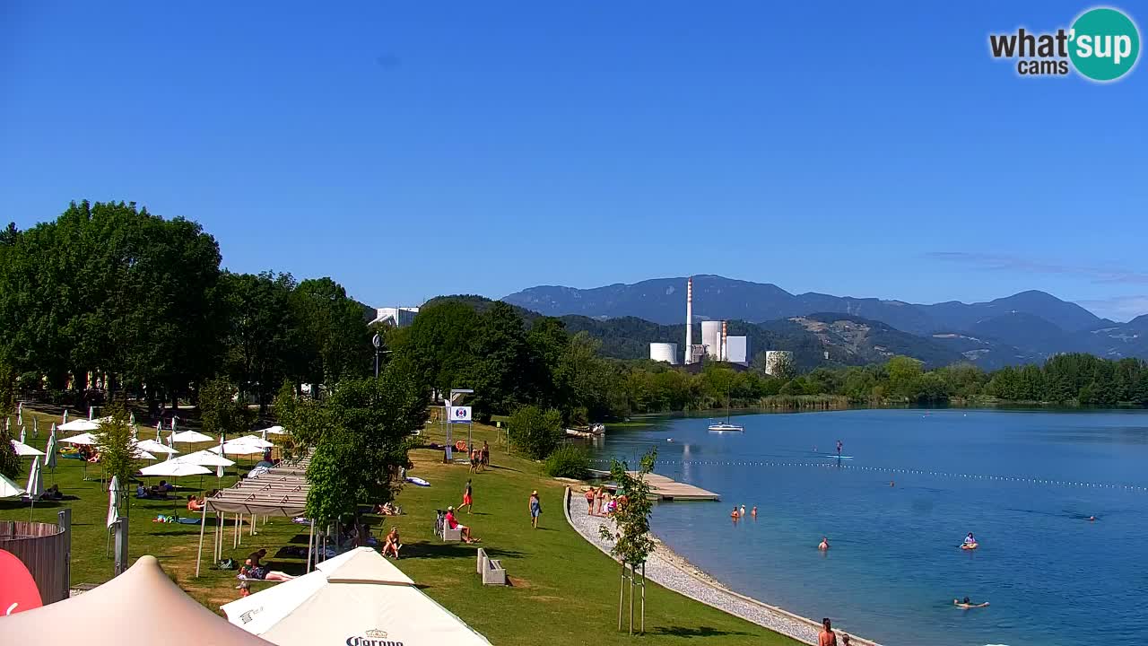 Webcam lago Velenje – Vista en directo desde Velenje Beach