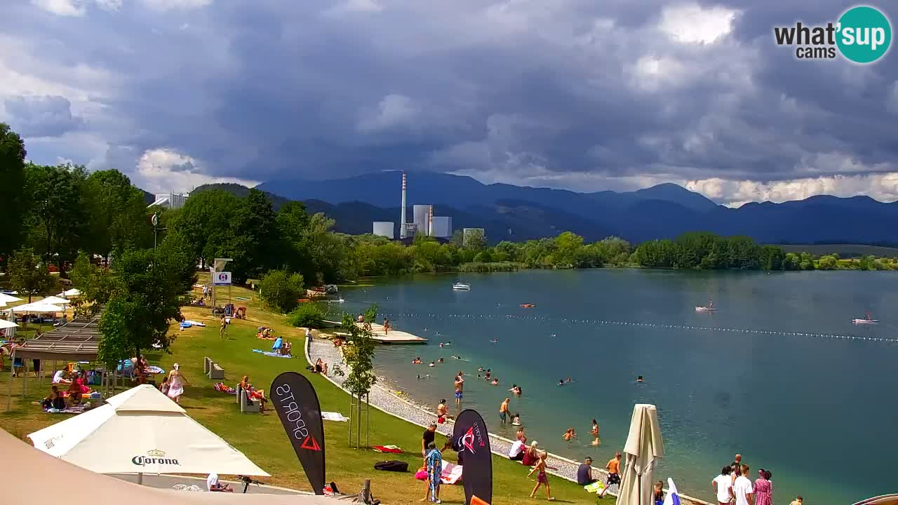 Webcam lago Velenje – Vista en directo desde Velenje Beach