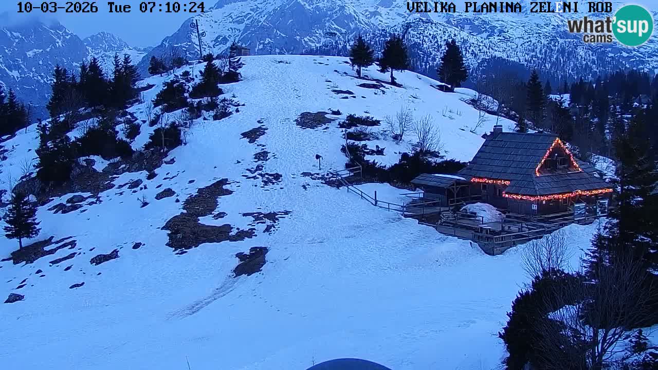 Zeleni Rob – kamera v živo | Velika Planina