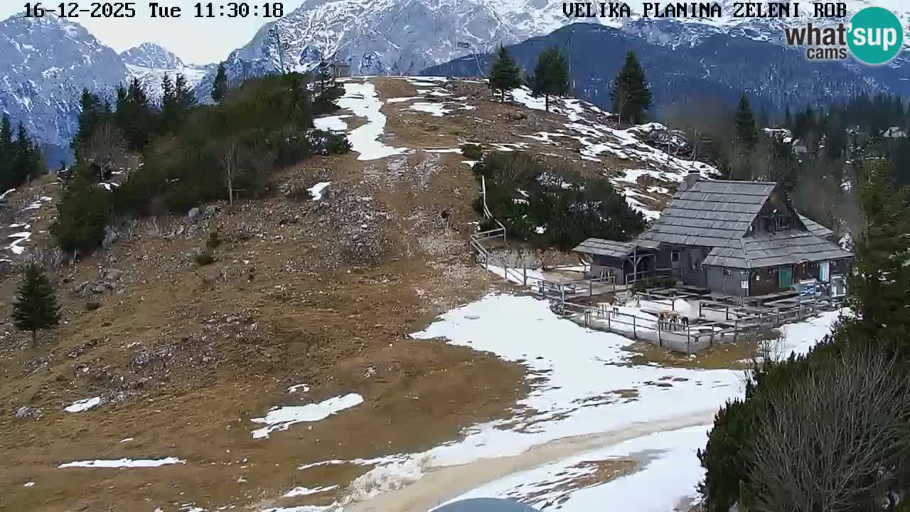 Zeleni Rob – kamera v živo | Velika Planina