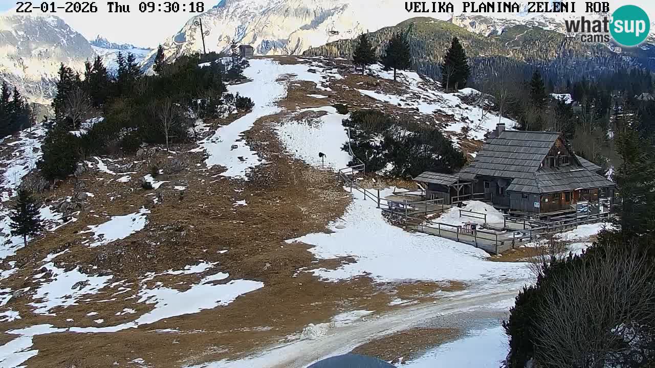 Zeleni Rob – kamera v živo | Velika Planina