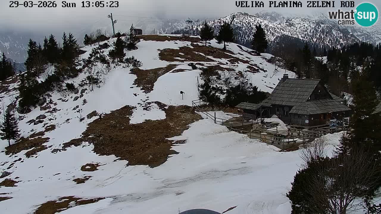 Zeleni Rob – kamera v živo | Velika Planina