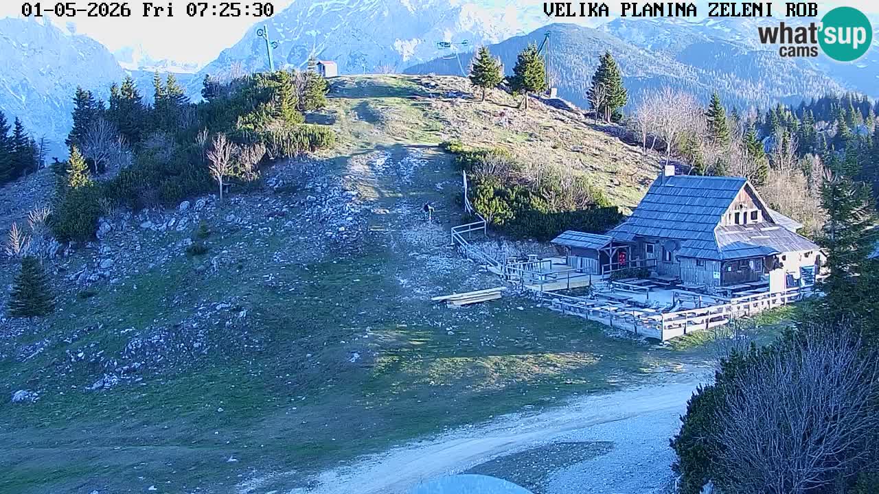 Zeleni Rob – kamera v živo | Velika Planina