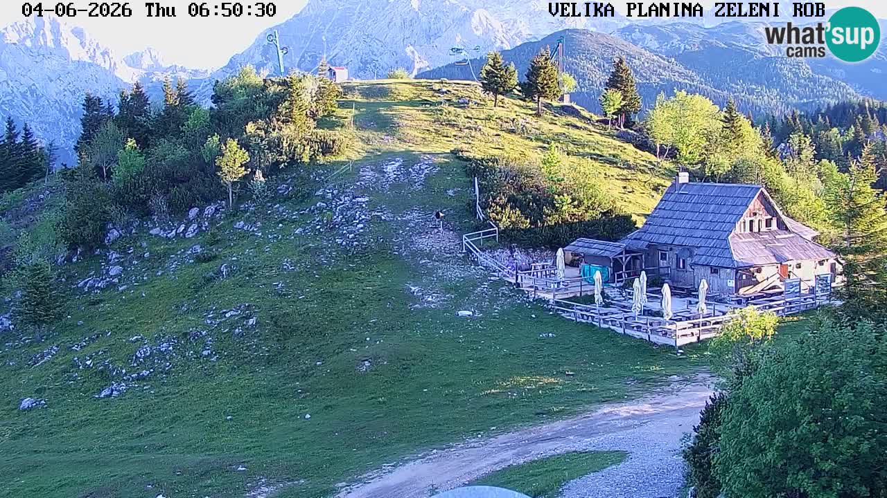 Zeleni Rob – kamera v živo | Velika Planina