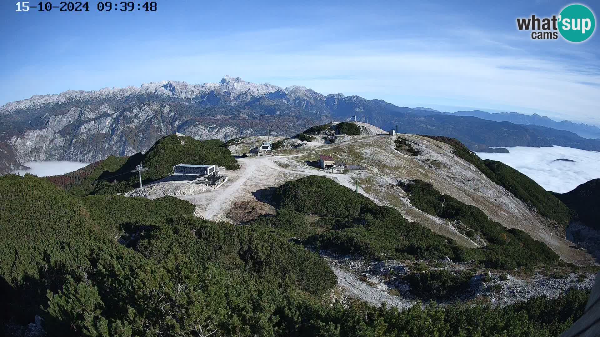 Stazione sciistica Vogel webcam Panorama dalla Orlova glave verso il Triglav