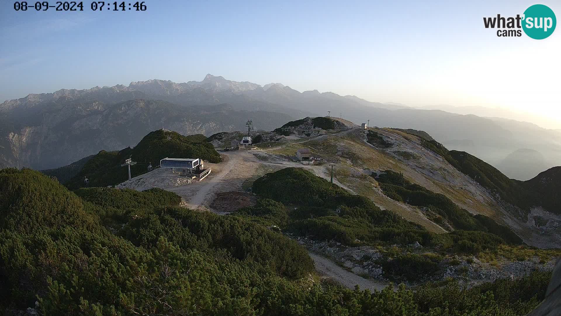 Stazione sciistica Vogel webcam Panorama dalla Orlova glave verso il Triglav