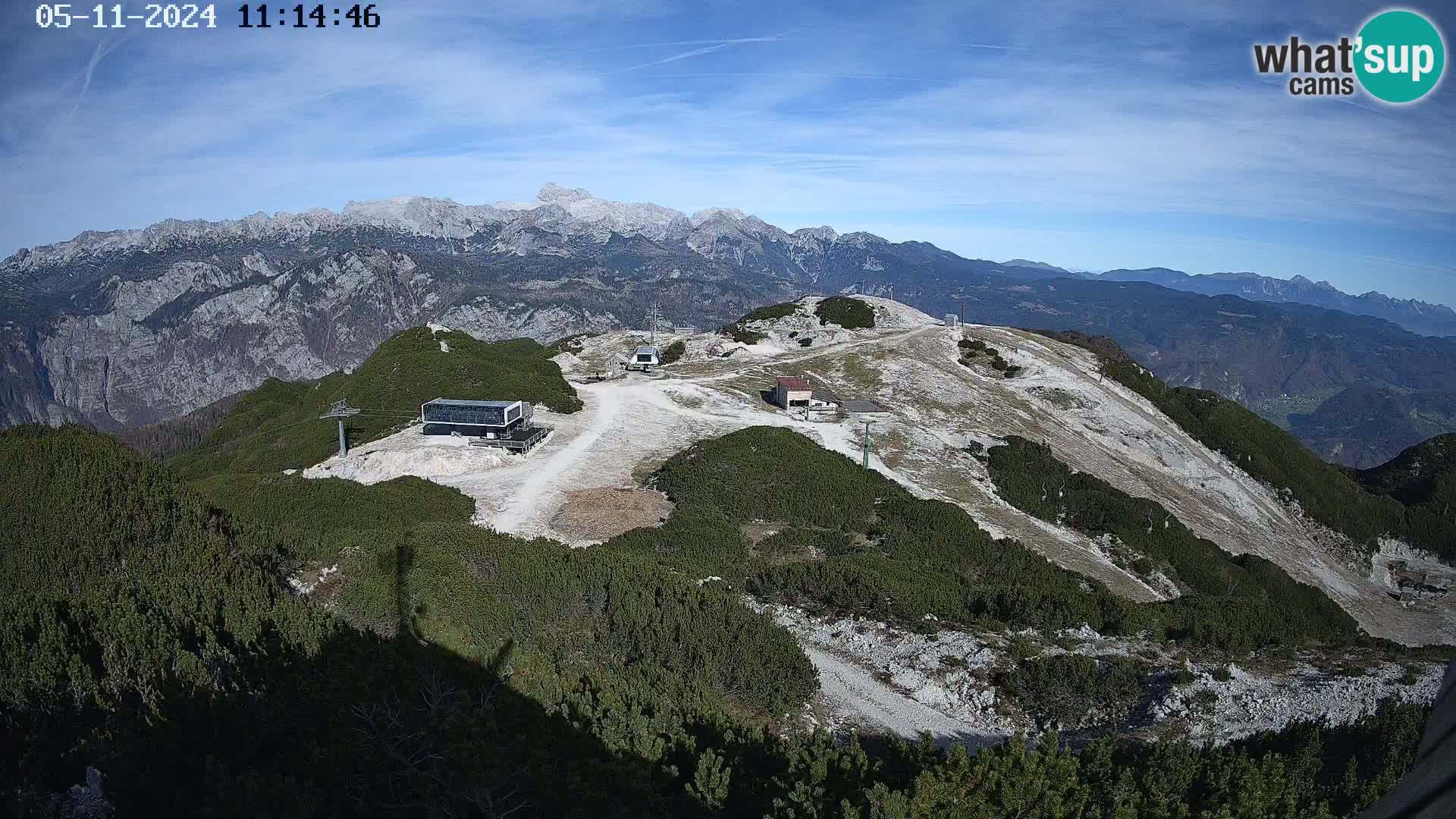 Stazione sciistica Vogel webcam Panorama dalla Orlova glave verso il Triglav