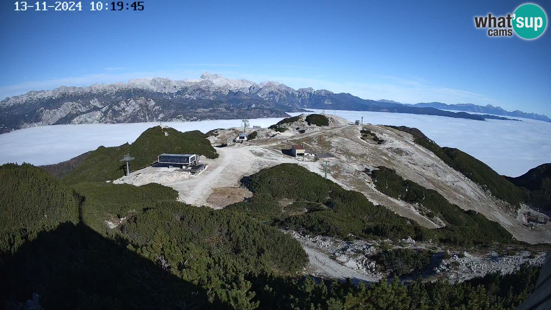 Stazione sciistica Vogel webcam Panorama dalla Orlova glave verso il Triglav