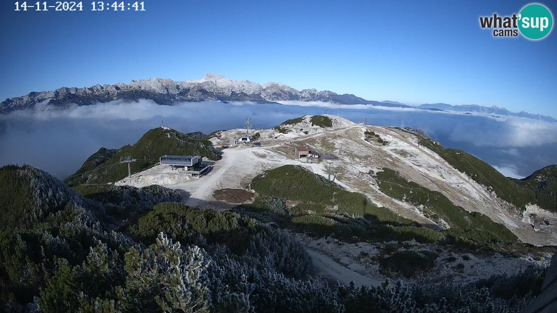 Stazione sciistica Vogel webcam Panorama dalla Orlova glave verso il Triglav