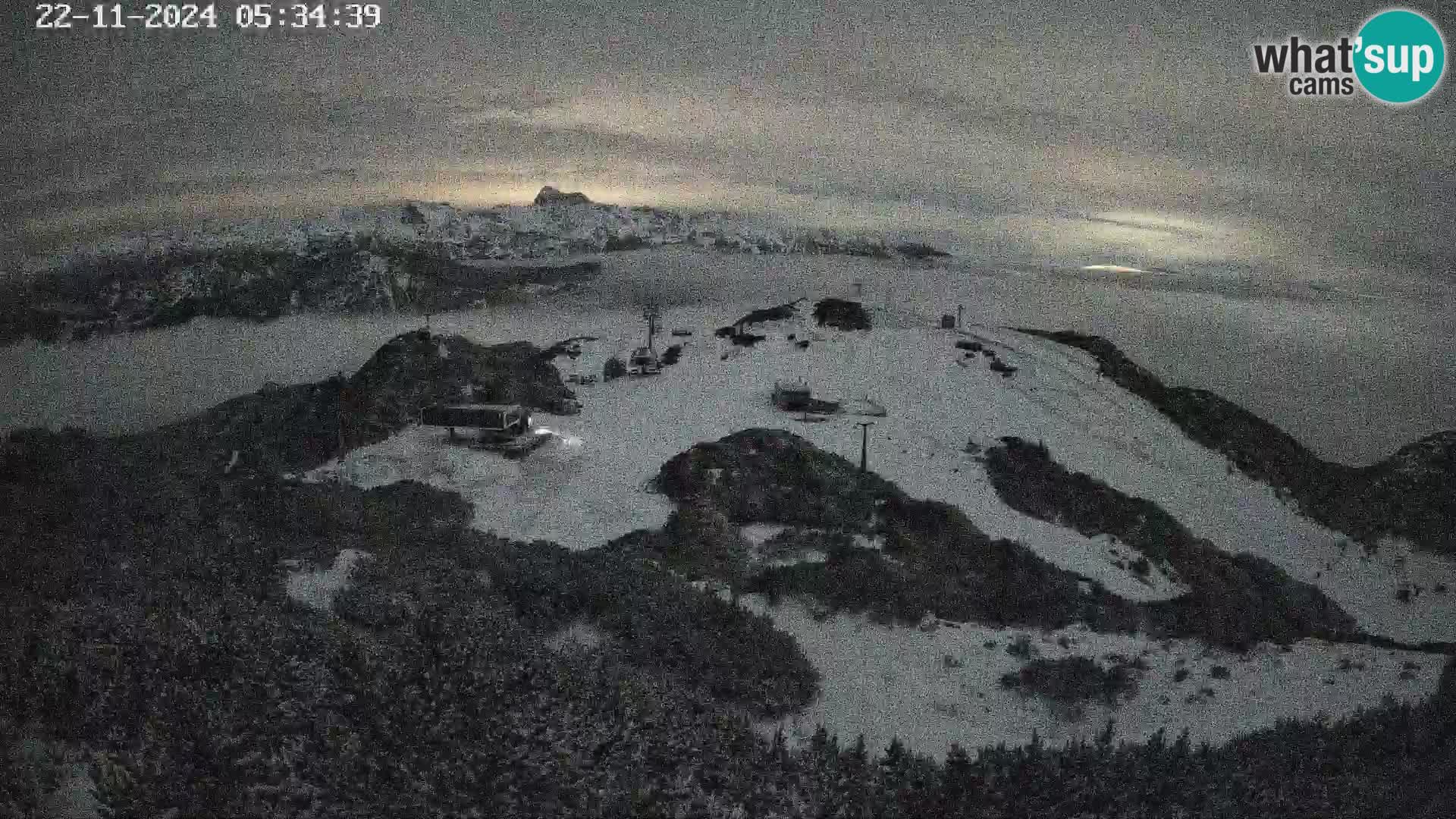 Stazione sciistica Vogel webcam Panorama dalla Orlova glave verso il Triglav