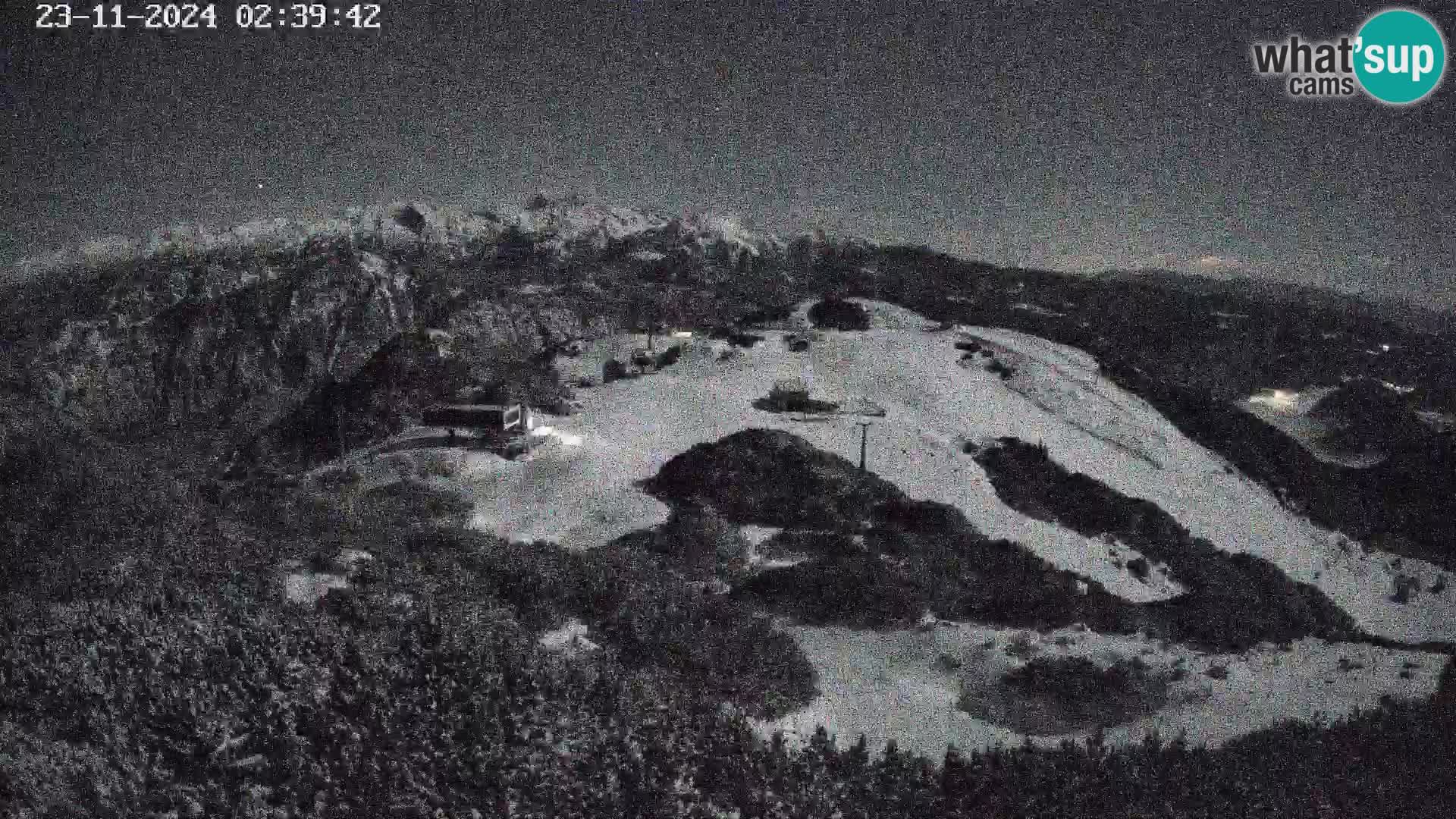 Stazione sciistica Vogel webcam Panorama dalla Orlova glave verso il Triglav