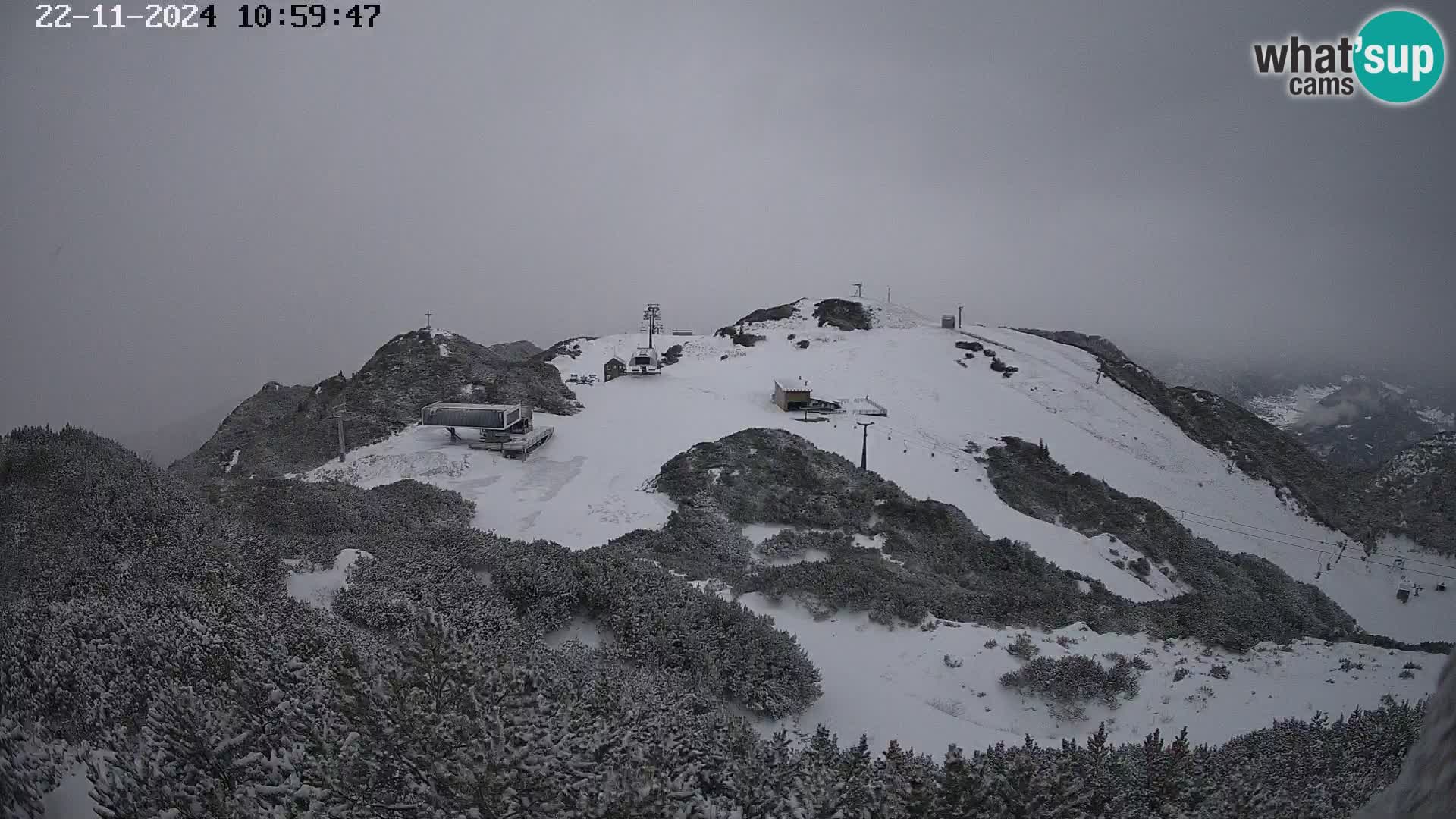 Stazione sciistica Vogel webcam Panorama dalla Orlova glave verso il Triglav