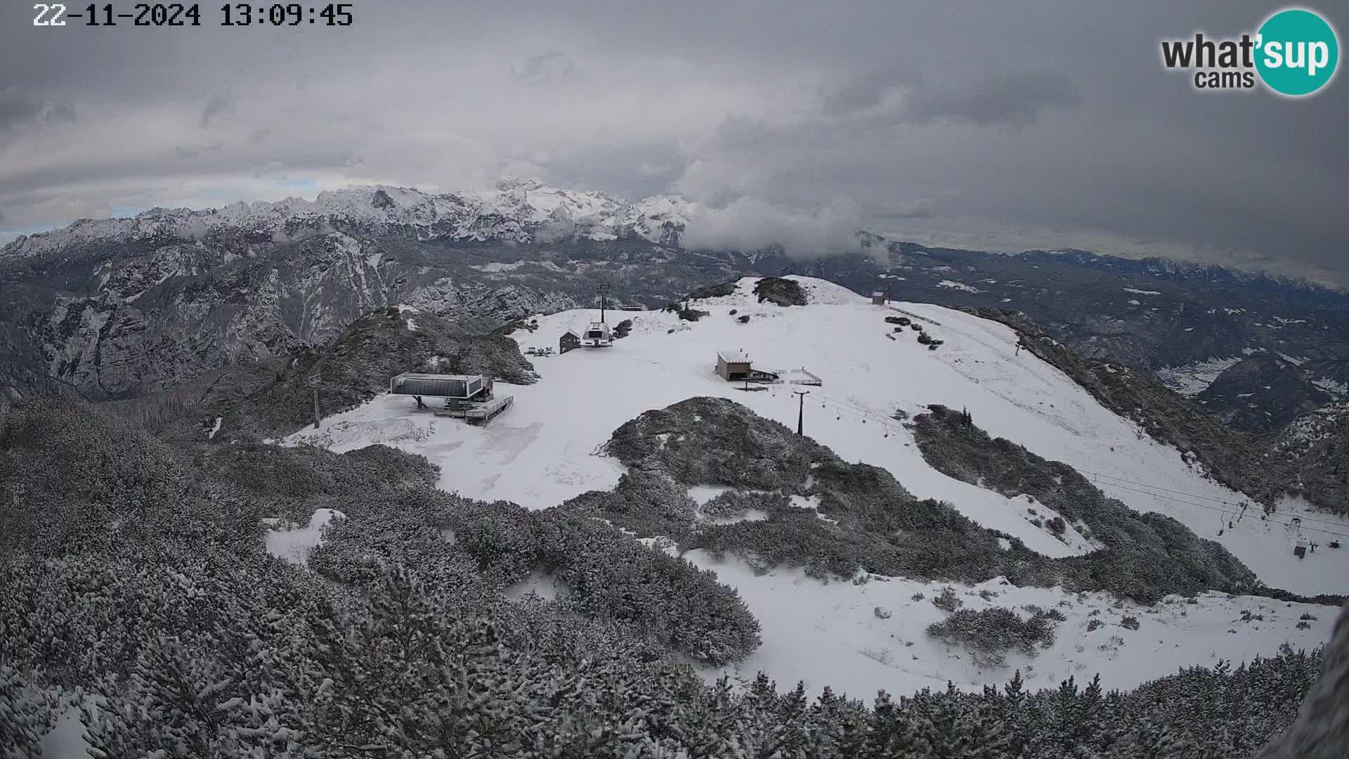 Smučišče Vogel Spletna kamera Pogled z Orlove Glave proti Triglavu