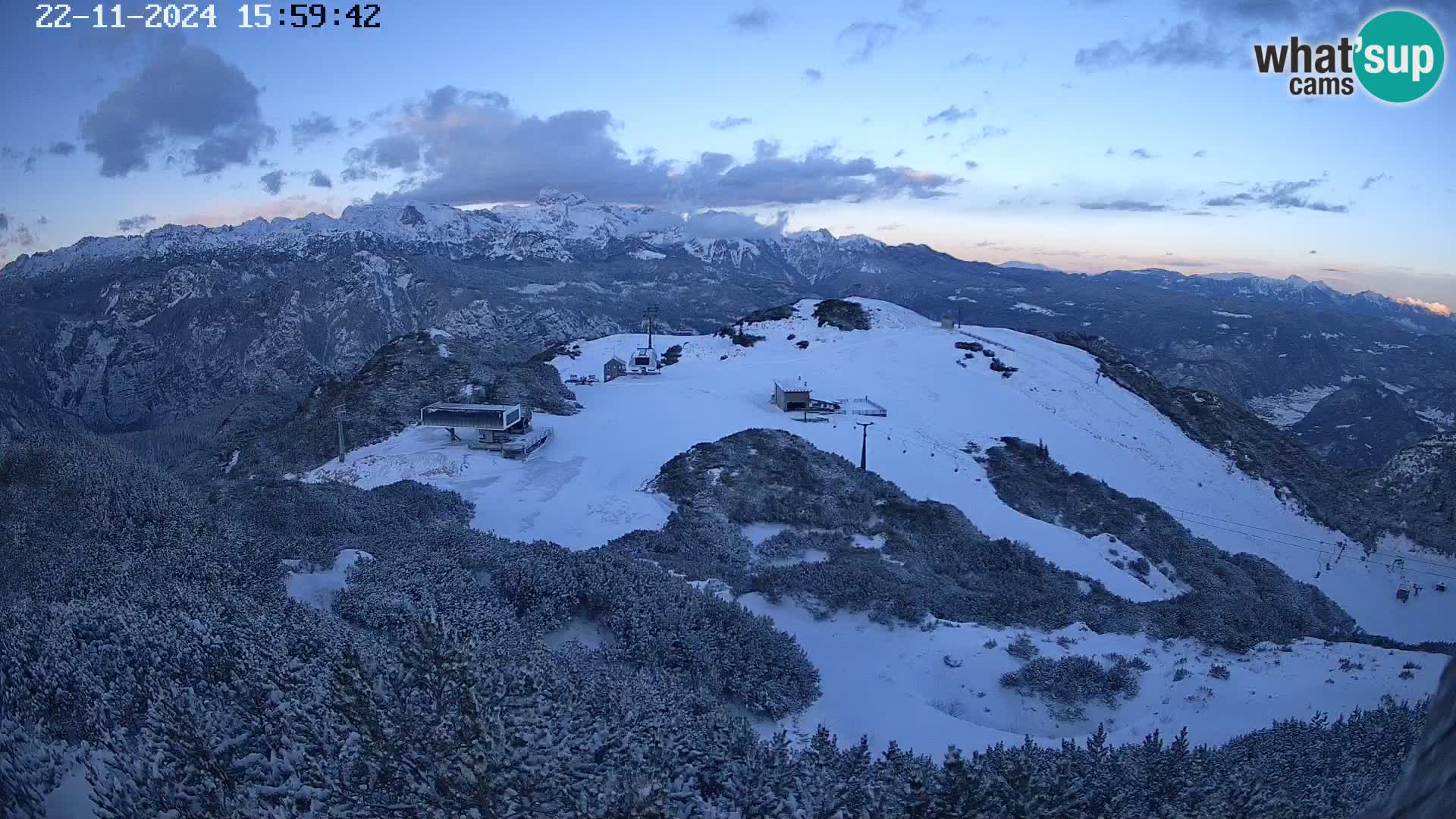 Smučišče Vogel Spletna kamera Pogled z Orlove Glave proti Triglavu