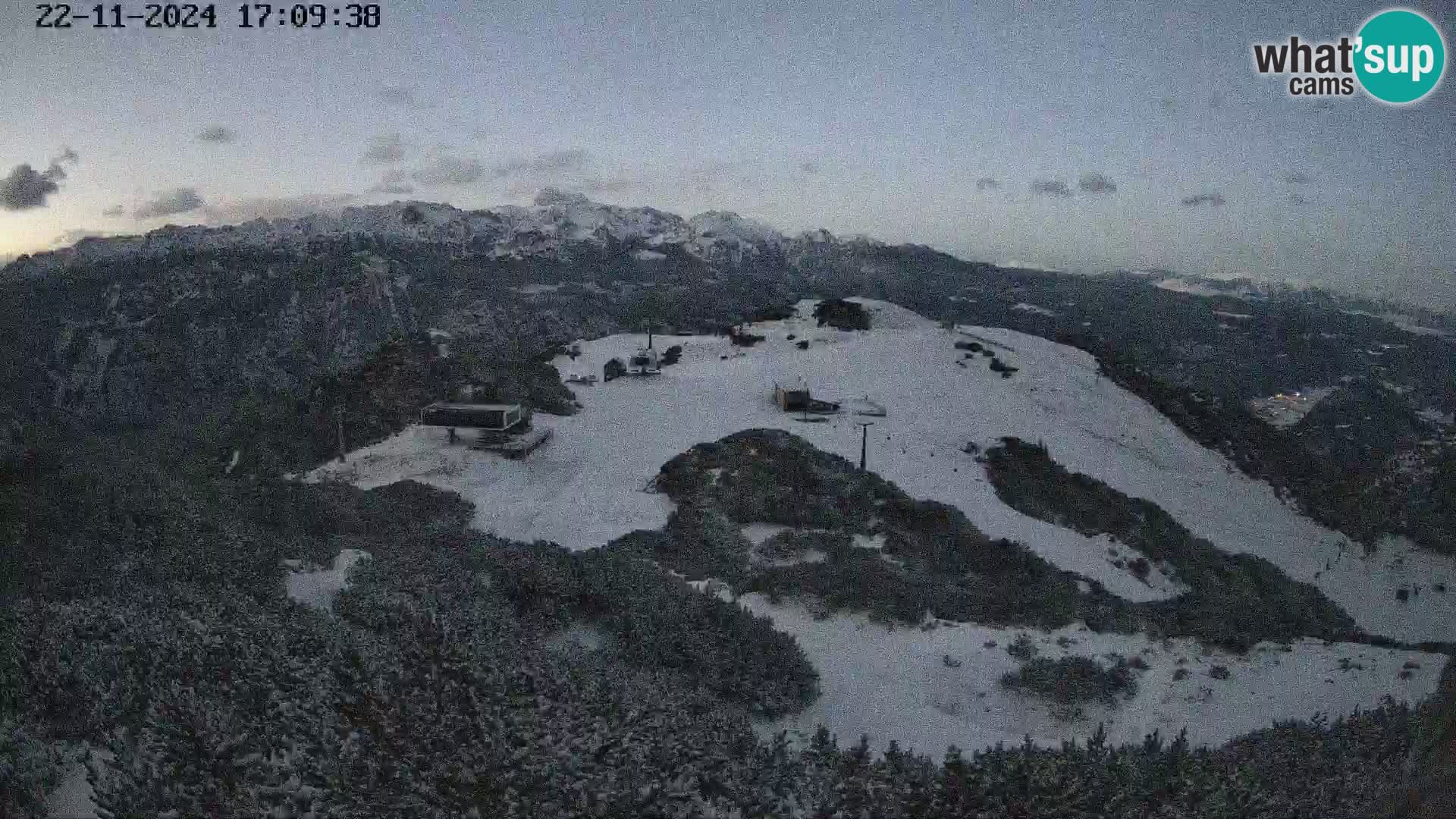 Skijalište Vogel web kamera panorama sa Orlove glave proti Triglavu